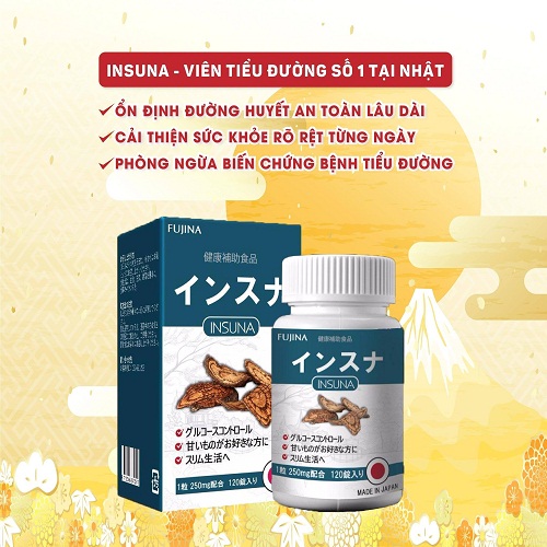 Viên uống hỗ trợ giảm tiểu đường Fujina Insuna Nhật Bản 120 viên 7 - Gico Pharma 2 - Sản phẩm được bán bởi Gico Pharma